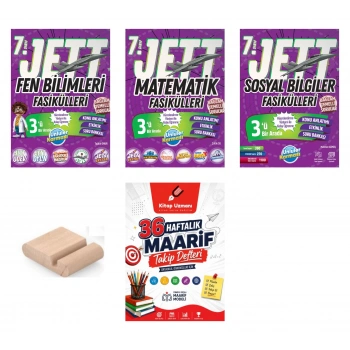 7.Sınıf Jett Fen Sosyal Matematik Fasikülleri 2027 Maarif Model+Telefon Tutucu+Maarif Defter