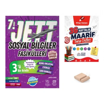 7.Sınıf Jett Sosyal Bilgiler Fasikülleri 2027 Maarif Model+Telefon Tutucu+Maarif Defter
