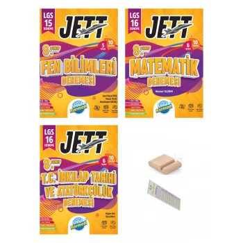 8.Sınıf Jett Fen İnkilap Matematik 16 lı Branş Deneme LGS 2027+Telefon Tutucu+Çözüm Ayracı