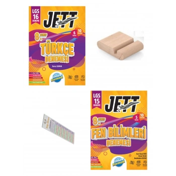 8.Sınıf Jett Türkçe Fen Bilimleri 16 lı Branş Deneme LGS 2027+Telefon Tutucu+Çözüm Ayracı