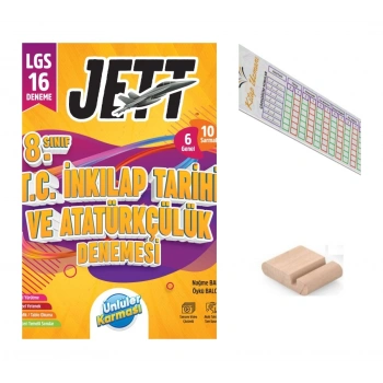 8.Sınıf Jett İnkilap Tarihi 16 lı Branş Deneme LGS 2027+Telefon Tutucu+Çözüm Ayracı