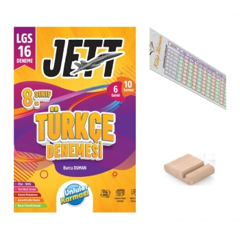 8.Sınıf Jett Türkçe 16 lı Branş Deneme LGS 2027+Telefon Tutucu+Çözüm Ayracı