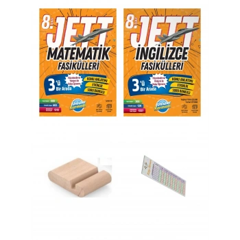 8.Sınıf Jett Matematik İngilizce Fasikülleri LGS 2027+Telefon Tutucu+Çözüm Ayracı