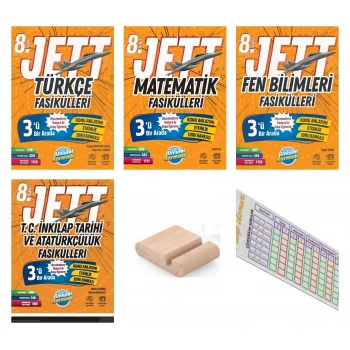 8.Sınıf Jett Fen Matematik İnkilap Türkçe Fasikülleri LGS 2027+Tlf Tutucu+Çözüm Ayracı