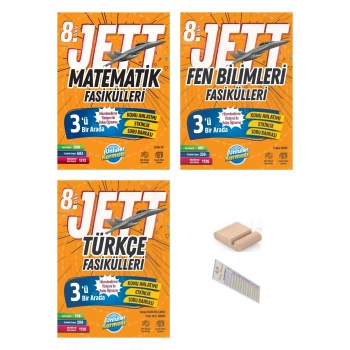 8.Sınıf Jett Matematik Türkçe Fen Fasikülleri LGS 2027+Telefon Tutucu+Çözüm Ayracı