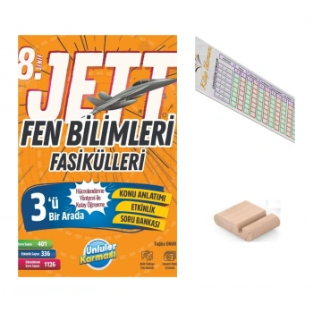 8.Sınıf Jett Fen Bilimleri Fasikülleri LGS 2027+Telefon Tutucu+Çözüm Ayracı