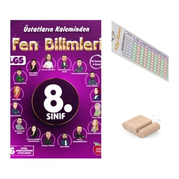 8.Sınıf ÜSTADLARIN KALEMİNDEN Fen Yıllık 16 Süreç Değerlendirme LGS 2027+Çözüm Ayracı+Telefon Tutucu