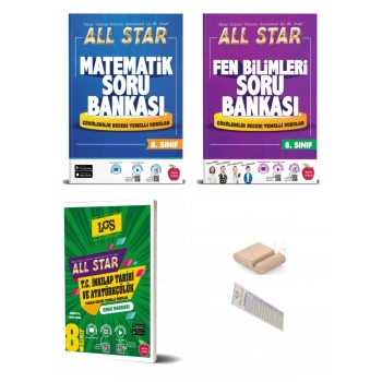 8.Sınıf ALL STAR Fen Matematik İnkilap Soru Bankası LGS 2027 +Çözüm Ayracı+Telefon Tutucu