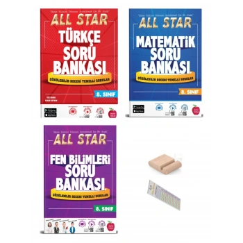8.Sınıf ALL STAR Türkçe Fen Matematik Soru Bankası LGS 2027 +Çözüm Ayracı+Telefon Tutucu