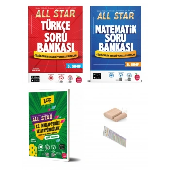 8.Sınıf ALL STAR İnkilap Türkçe Matematik Soru Bankası LGS 2027 +Çözüm Ayracı+Tlf Tutucu