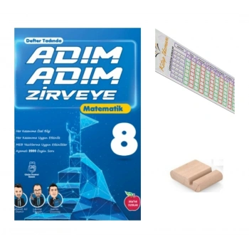 8.Sınıf ADIM ADIM ZİRVEYE Matematik LGS 2027 +Çözüm Ayracı+Telefon Tutucu