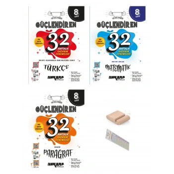 8.Sınıf Matematik Paragraf Türkçe 32 HAFTA Kazanım Denemesi LGS 2027+Çözüm Ayracı+Telefon Tutucu