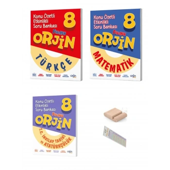 8.SINIF ORJİN İnkilap Matematik Türkçe Konu- Soru Bankası LGS 2027+Çözüm Ayracı+Telefon Ayracı