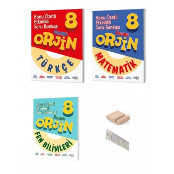 8.SINIF ORJİN Türkçe Matematik Fen Konu Özetli Soru Bankası LGS 2027+Çözüm Ayracı+Telefon Ayracı
