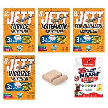 8.Sınıf Jett Fen Matematik Türkçe İngilizce Fasikül LGS 2027+Tlf Tutucu+Çözüm Ayracı