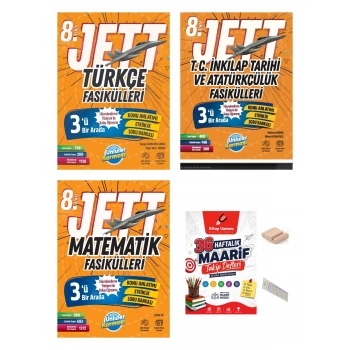 8.Sınıf Jett Türkçe İnkilap Matematik Fasikülleri LGS 2027+Tlf Tutucu+Çözüm Ayracı