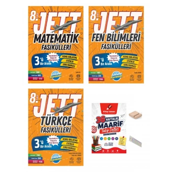8.Sınıf Jett Matematik Türkçe Fen Fasikülleri LGS 2027+Telefon Tutucu+Çözüm Ayracı