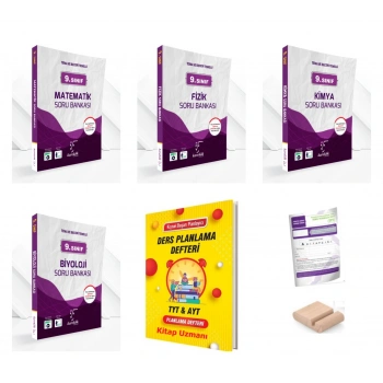 9.Sınıf Fizik Kimya Biyoloji Matematik Soru Banka 2027 Maarif Model+TYT Deneme+Tlf Tutucu+Plan Def