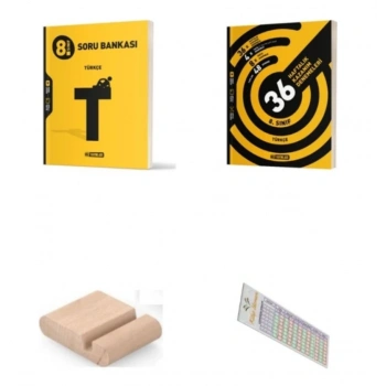 HIZ 8.Sınıf Türkçe Soru Bankası + Türkçe 36 Haftalık Deneme LGS 2026 + Telefon Tutucu + Çözüm Ayracı