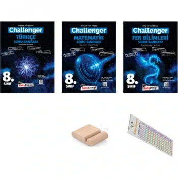 8. Sınıf LGS Challenger Türkçe Soru Bankası - Matematik Soru Bankası - Fen Bilimleri Soru Bankası + Telefon Tutucu