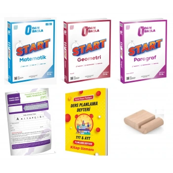 Start Matematik + Start Geometri + Start Paragraf / Sıfırdan Başla+Deneme+Telefon Tutucu+PlanDefteri