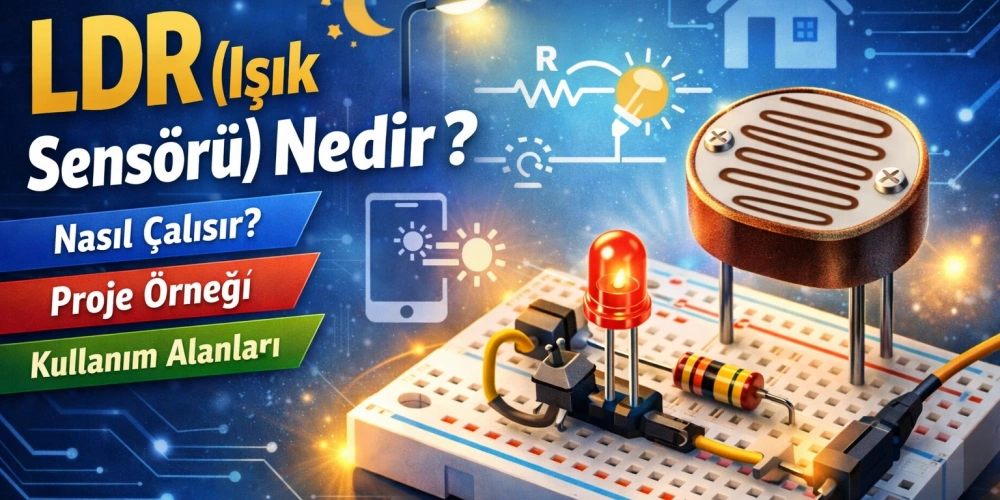 LDR (Işık Sensörü) Nedir? Nasıl Çalışır? Devre Örneği ve Kullanım Alanları