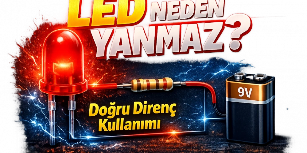 LED Neden Yanmaz? Doğru Direnç Kullanımı + Basit Devre Projesi