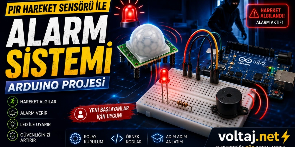 PIR Hareket Sensörü ile Alarm Sistemi Yapımı | Arduino Güvenlik Projesi
