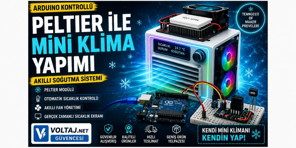 Peltier ile Mini Klima Yapımı (Arduino Kontrollü Akıllı Soğutma Sistemi)