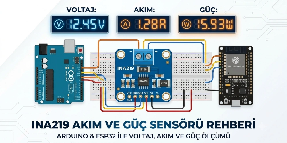 INA219 Akım ve Güç Sensörü Nedir? Arduino ve ESP32 ile Hassas Ölçüm Rehberi