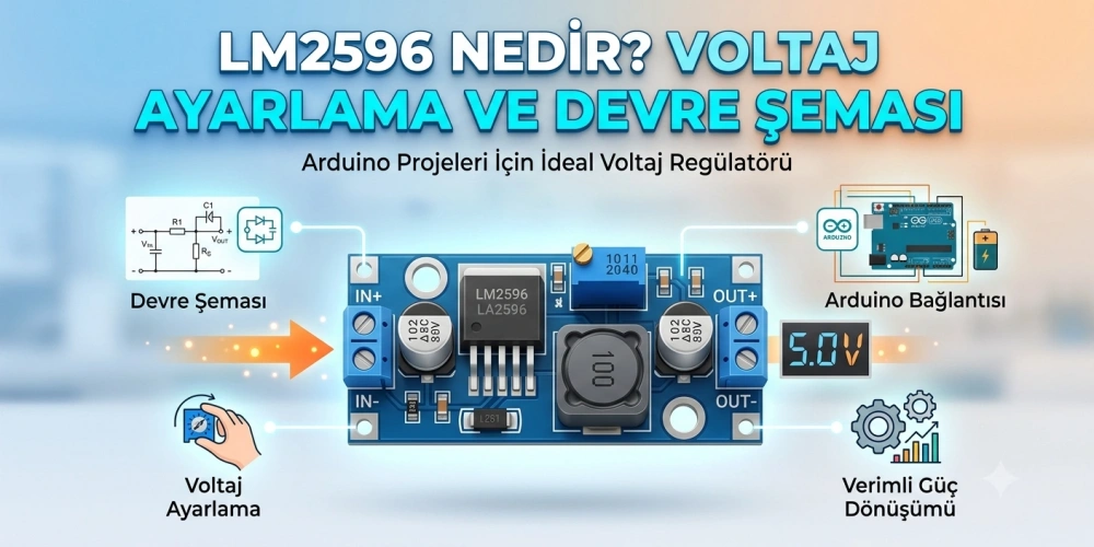 LM2596 Nedir? LM2596 Voltaj Düşürücü Modül Kullanımı, Devre Şeması ve Arduino Projeleri