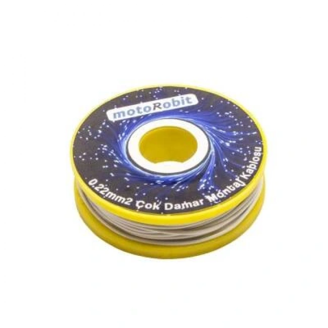 0.22 mm2 Beyaz Çok Damar Montaj Kablosu - 10 Metre