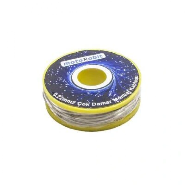 0.22 mm2 Gri Çok Damar Montaj Kablosu - 10 Metre