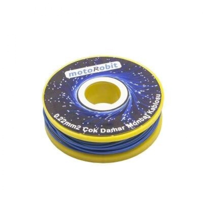 0.22 mm2 Mavi Çok Damar Montaj Kablosu - 10 Metre
