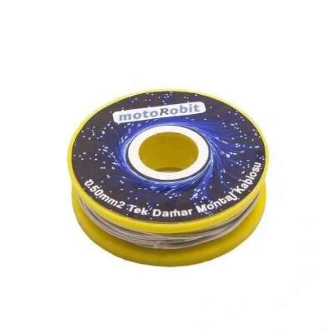 0.50 mm2 Beyaz Tek Damar Montaj Kablosu - 10 Metre