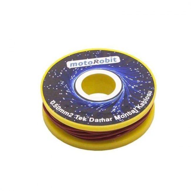 0.50 mm2 Kırmızı Tek Damar Montaj Kablosu - 10 Metre
