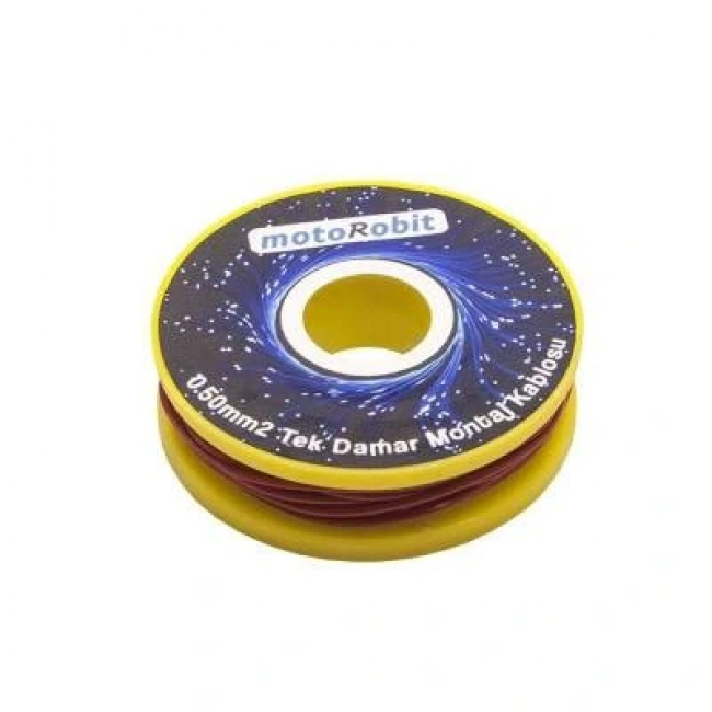 0.50 mm2 Kırmızı Tek Damar Montaj Kablosu - 10 Metre