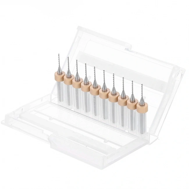 0.8mm PCB Matkap Ucu Seti - 10 Adet (Kutulu)