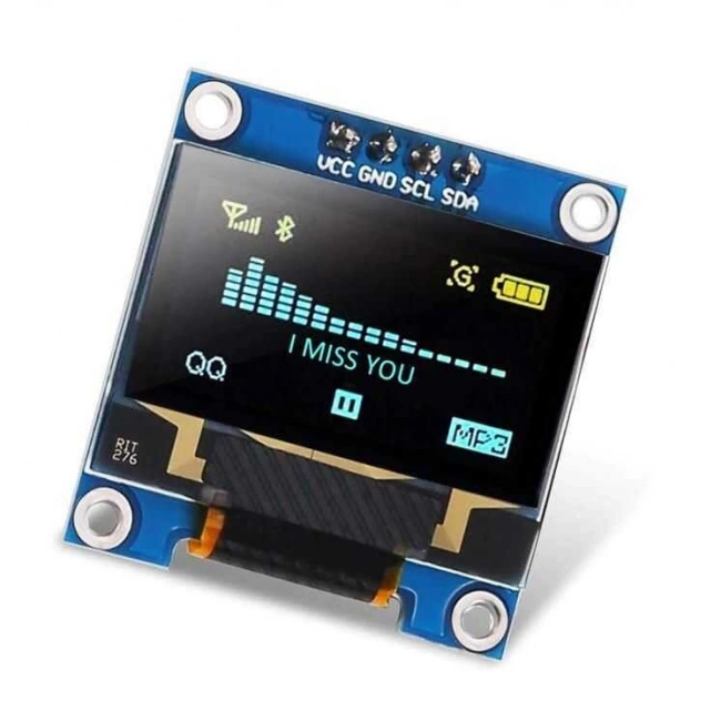 0.96 128x64 Oled Grafik Lcd Ekran - Sarı/Mavi