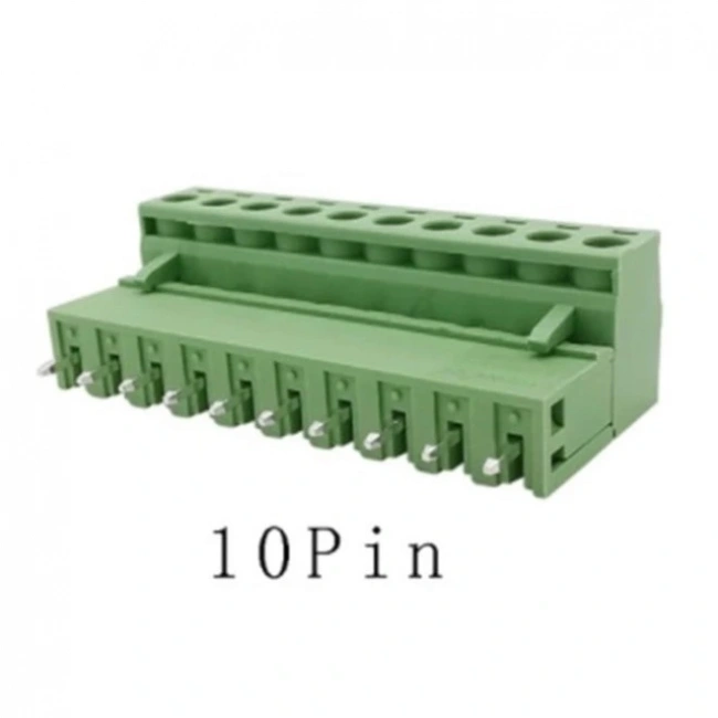 10 Pin 5.08mm Geçmeli 90C Takım Klemens