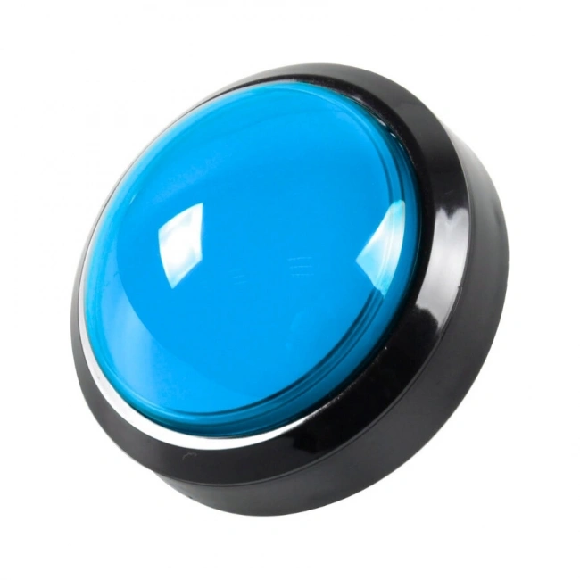 100mm 12V Işıklı Oyun Makinesi Butonu - Mavi