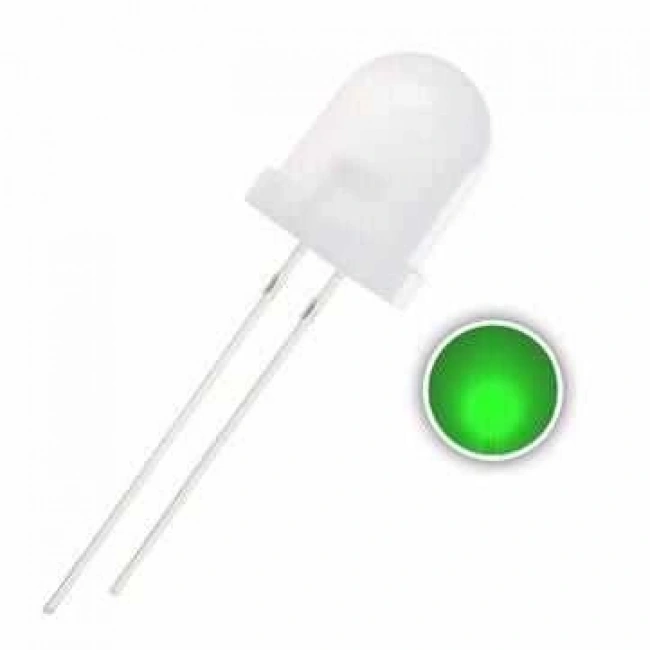 10mm Şeffaf Yeşil Led - 10 Adet