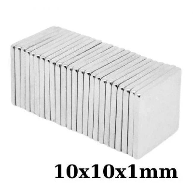 10x10x1mm Neodyum Güçlü Mıknatıs - Neodim Magnet