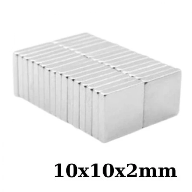 10x10x2mm Neodyum Güçlü Mıknatıs - Neodim Magnet