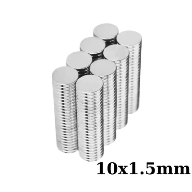 10x1.5mm Neodyum Güçlü Mıknatıs - Neodim Magnet