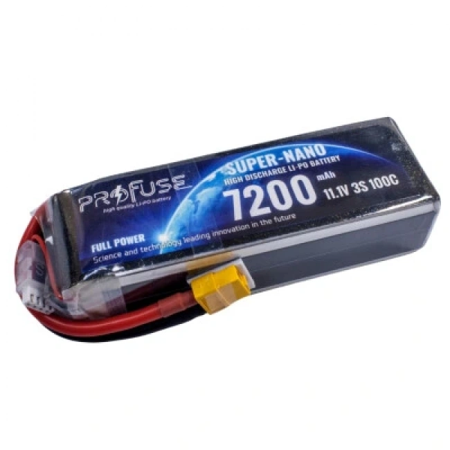 11.1V 3S 7200mAh 100C Lipo Batarya