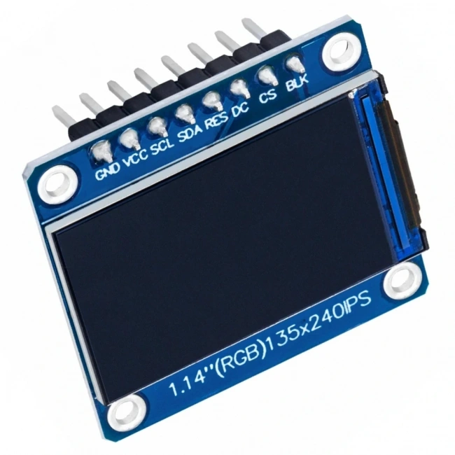 1.14 inch ST7789V Chip 135×240 RGB TFT IPS 8 Pin LCD Ekran Modülü