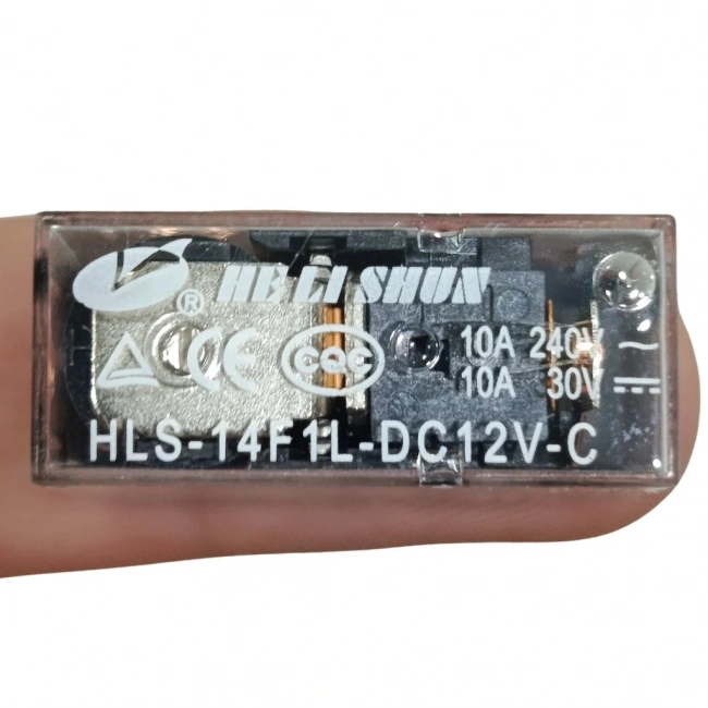 12V 10A Tek Kontak Röle - HLS-14F1L-DC12V-C