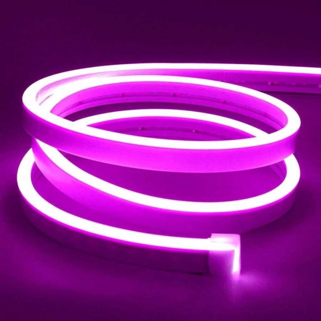 12V Esnek Neon Şerit Led 5 Metre - Pembe