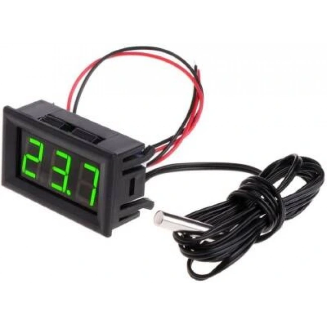 12V Termometre Su Geçirmez Sıcaklık Sensörü - Yeşil